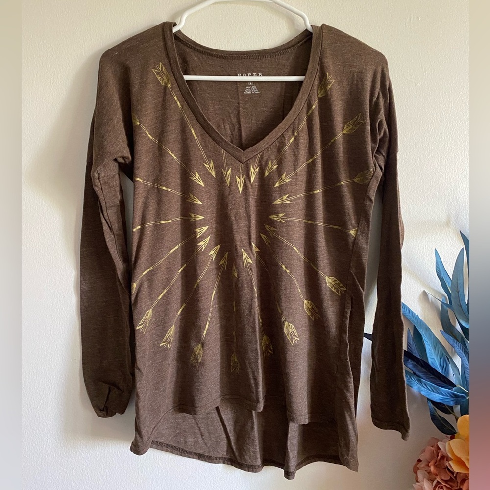 Long Sleeve Brown Arrow Shirt